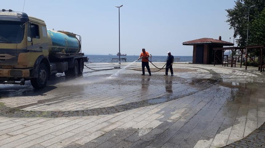 K&ouml;rfez&rsquo;de sahillere bakım