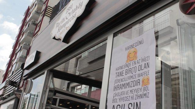 Diyarbakır’da karnesinde 2 zayıf olan öğrencilere waffle ücretsiz