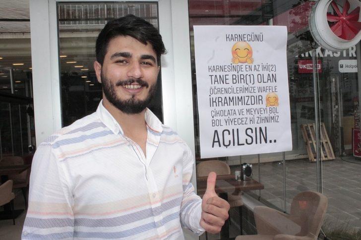 Diyarbakır’da karnesinde 2 zayıf olan öğrencilere waffle ücretsiz G5