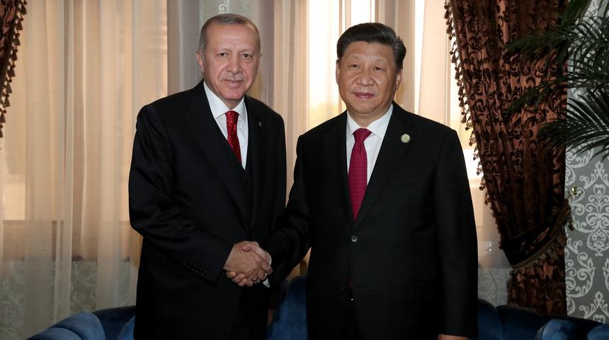 Cumhurbaşkanı Erdoğan, &Ccedil;in Devlet Başkanı Şi Cinping ile g&ouml;r&uuml;şt&uuml;