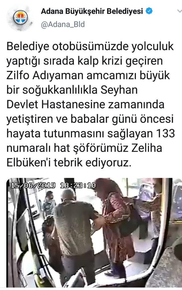 Otobüs şoförü, kalp krizi geçiren yolcuyu hastaneye yetiştirdi