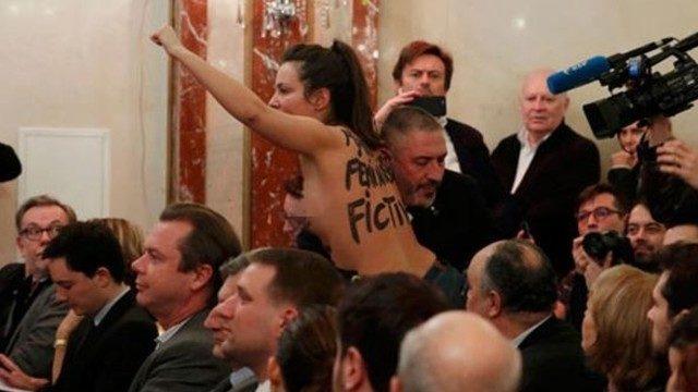 FEMEN krizi: Le Pen'in toplantısını birbirine kattılar