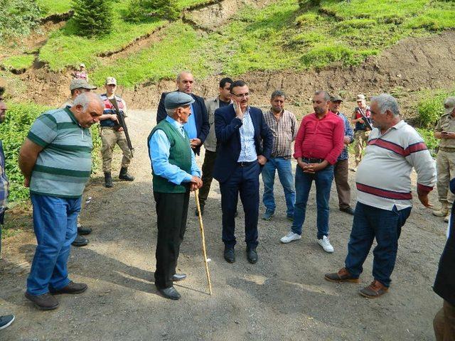 Vali Masatlı, heyelan bölgesinde incelemelerde bulundu