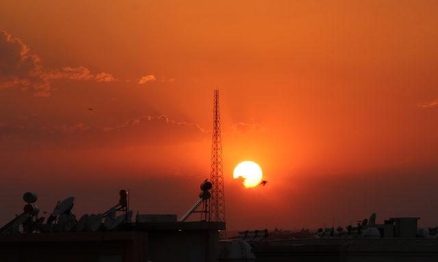 Nusaybin'de eşsiz gün batımı manzarası