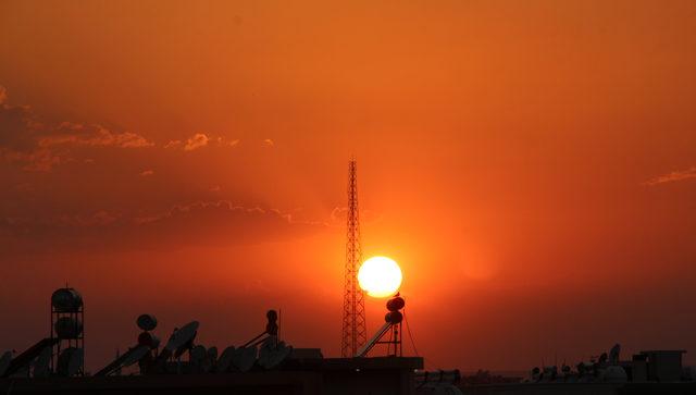 Nusaybin'de eşsiz gün batımı manzarası