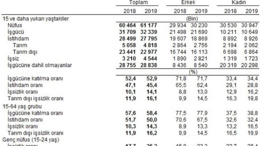 TÜİK - İşsizlik Mart döneminde yüzde 14.1 düzeyine çıktı (2)