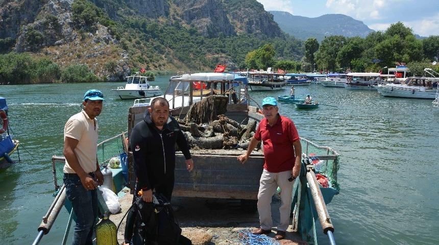 Dalyan&rsquo;da su altı temizliği
