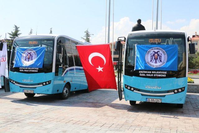 Erzincan’da toplu taşımaya 10 yeni araç eklendi