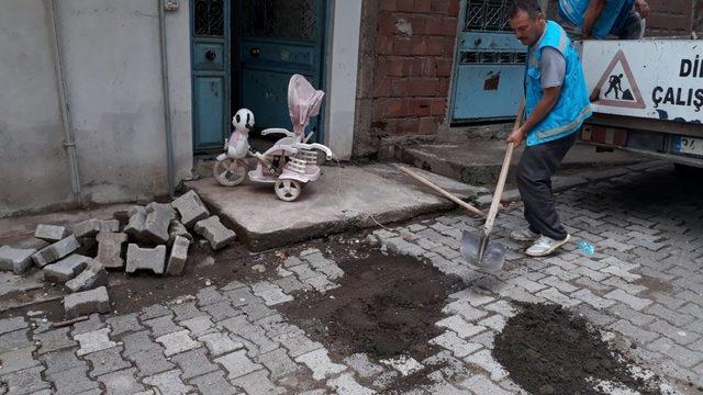 Ünye’de yağış sonrası onarım ve temizlik çalışması