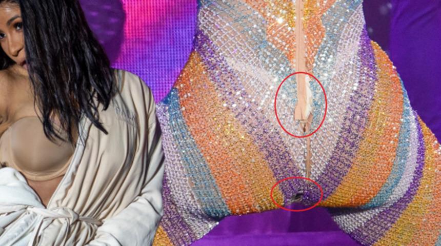 Cardi B'nin dansına kostümü dayanamadı patladı!