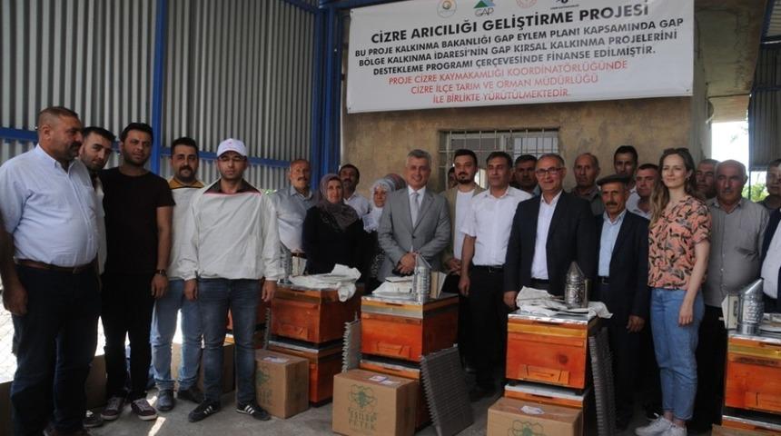 Cizre&rsquo;de 25 &ccedil;ift&ccedil;iye 750 arı ve 25 arı kovanı dağıtıldı