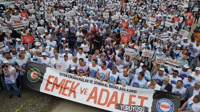 Emek ve Adalet Yürüyüşü’ne Hizmet-İş Sendikası Kayseri Şubesi’nden destek