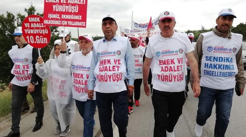 Emek ve Adalet Y&uuml;r&uuml;y&uuml;ş&uuml;&rsquo;ne Hizmet-İş Sendikası Kayseri Şubesi&rsquo;nden destek