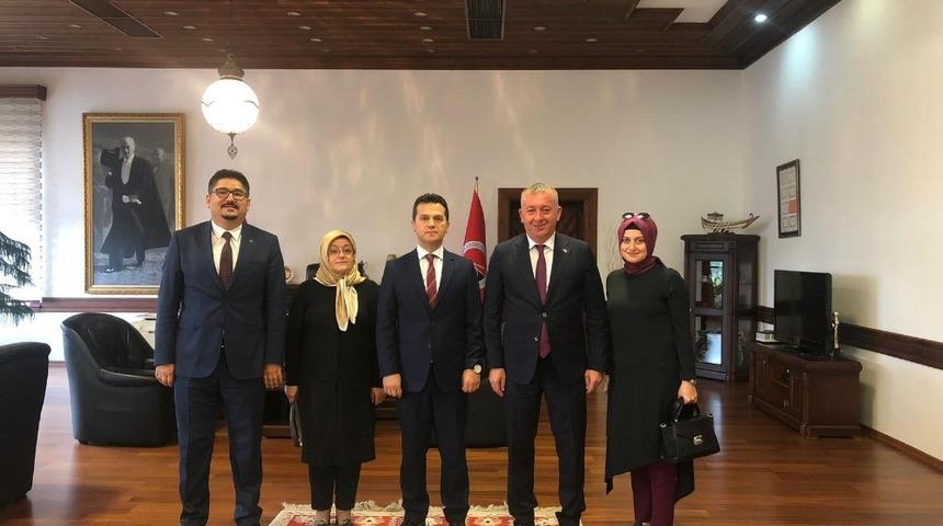 Başkan Aydın, Rekt&ouml;r Topal&rsquo;a hayırlı olsun ziyaretinde bulundu