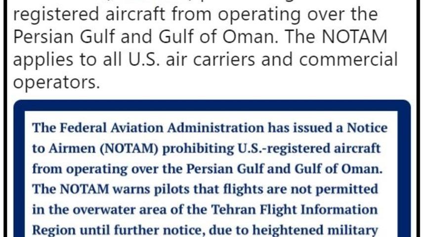 FAA, ABD havayolu şirketlerini Körfez'de uçmasını yasakladı