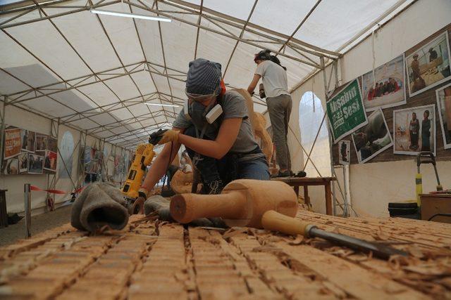 Ahşap Heykel Festivali dolu dolu geçiyor