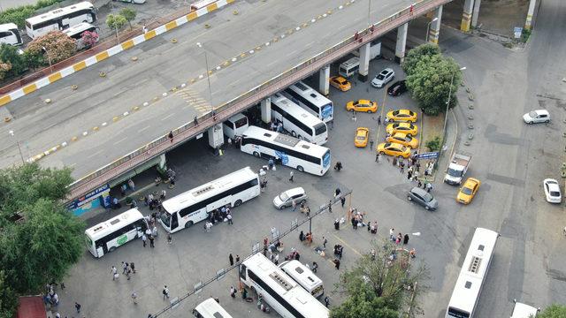 15 Temmuz Demokrasi Otogarı'nda seçim yoğunluğu (Havadan fotoğraflarla)