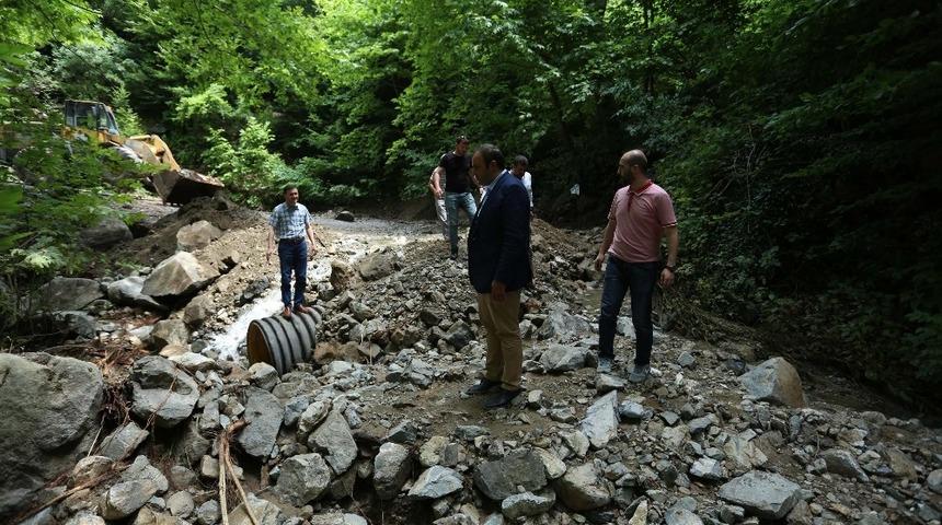 Canik&rsquo;te sel ve heyelan