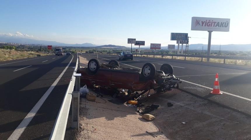 Kayseri’de otomobil takla attı: 4 yaralı