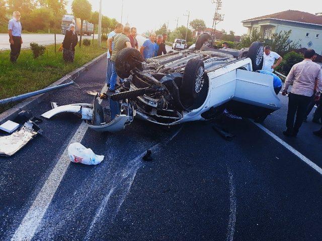 Samsun’da otomobil takla attı: 5 yaralı