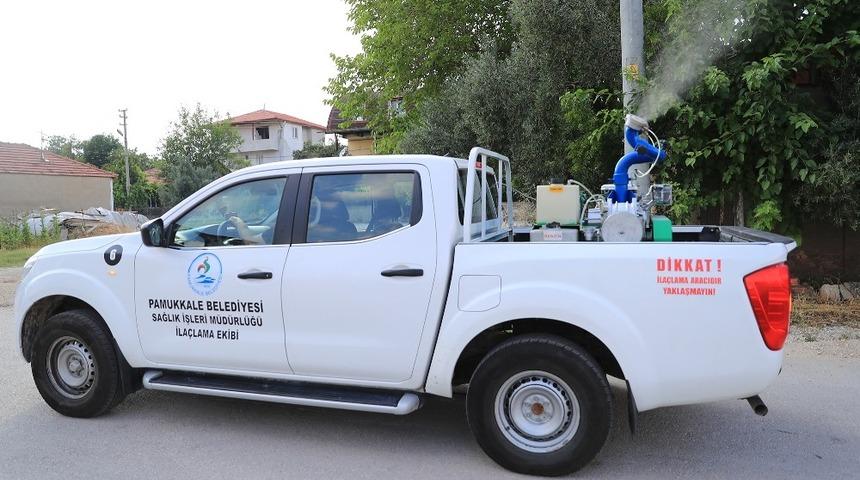 Pamukkale&rsquo;de ila&ccedil;lama &ccedil;alışmaları s&uuml;r&uuml;yor