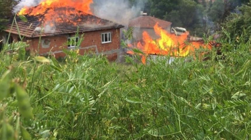 Sinop&rsquo;ta &ccedil;ıkan yangında 2 ev alevlere teslim oldu