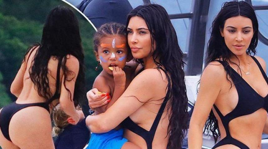 Kim Kardashian tatilde! Cesur tercih!