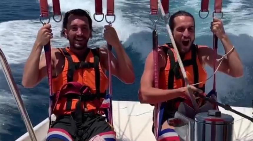 Trabzonsporlu Yusuf Yazıcı ailesiyle tatilin tadını çıkartıyor