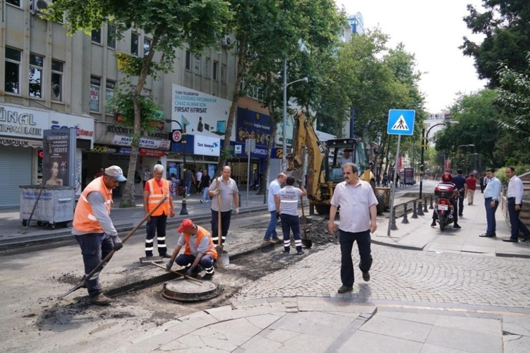 &Ccedil;orlu Omurtak Caddesi&rsquo;nde bakım ve onarım &ccedil;alışması yapıldı