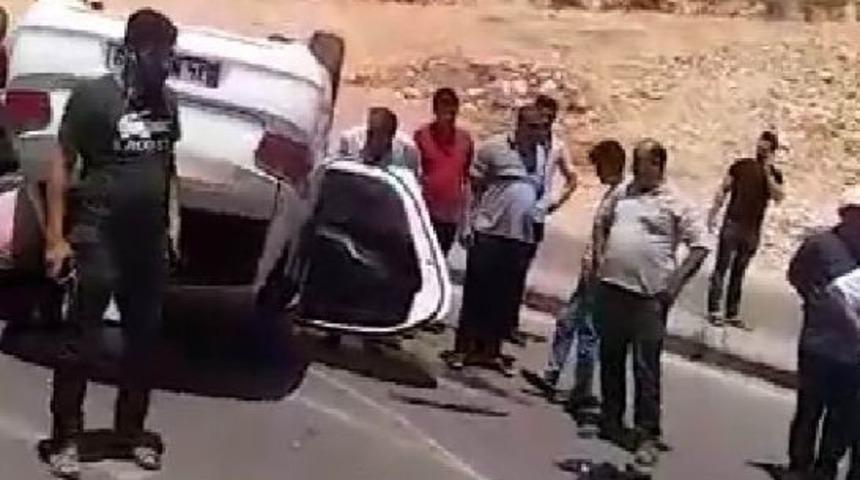 Otomobil takla attı: 3 yaralı