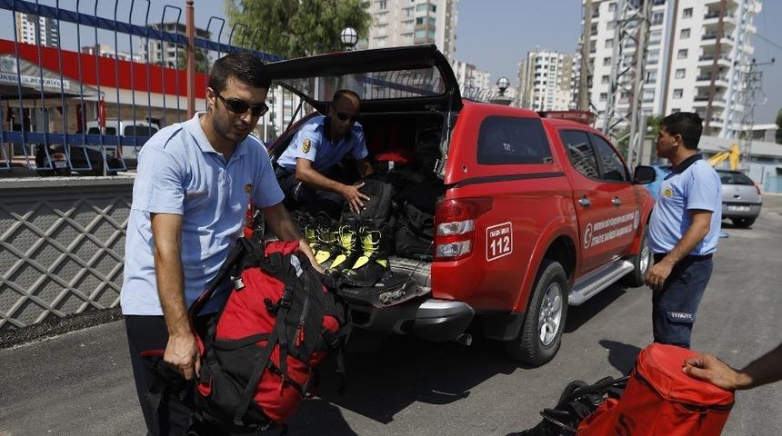 Mersin İtfaiyesi&rsquo;nden Engin Eroğlu&rsquo;nu arama-kurtarma &ccedil;alışmalarına destek