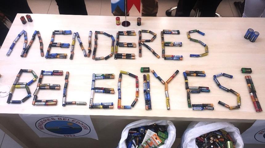 Menderes&rsquo;te atık piller toplandı