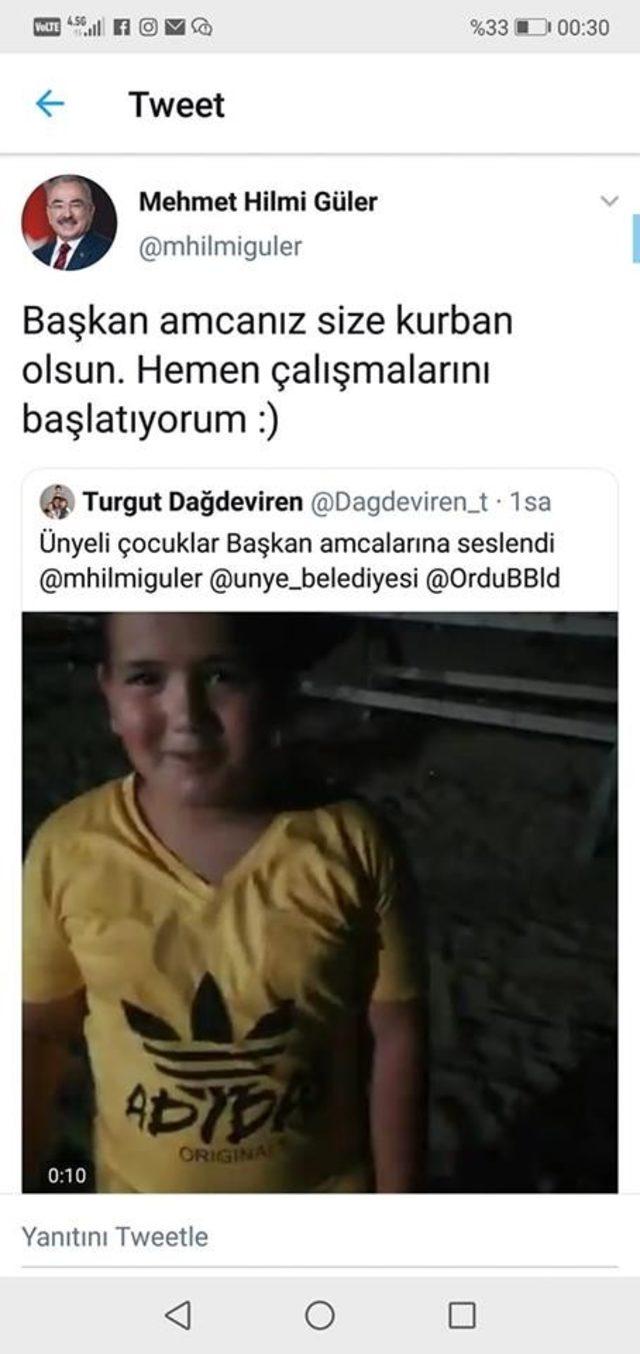 Çocukların isteğini Başkan Güler geri çevirmedi