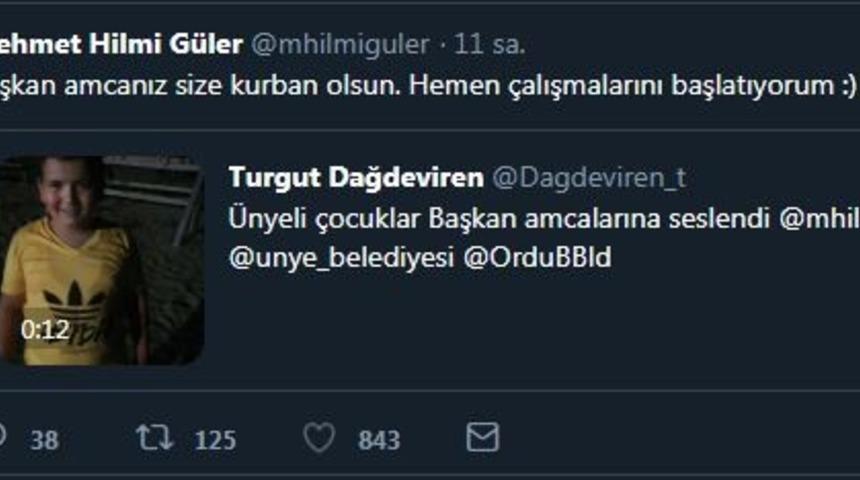 Çocukların isteğini Başkan Güler geri çevirmedi
