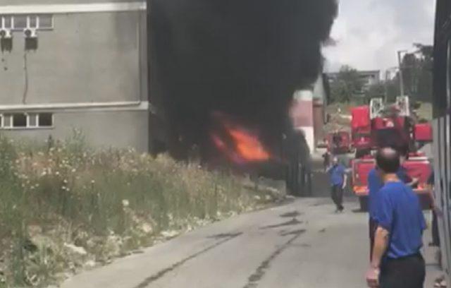 Hadımköy'de fabrikada yangın 