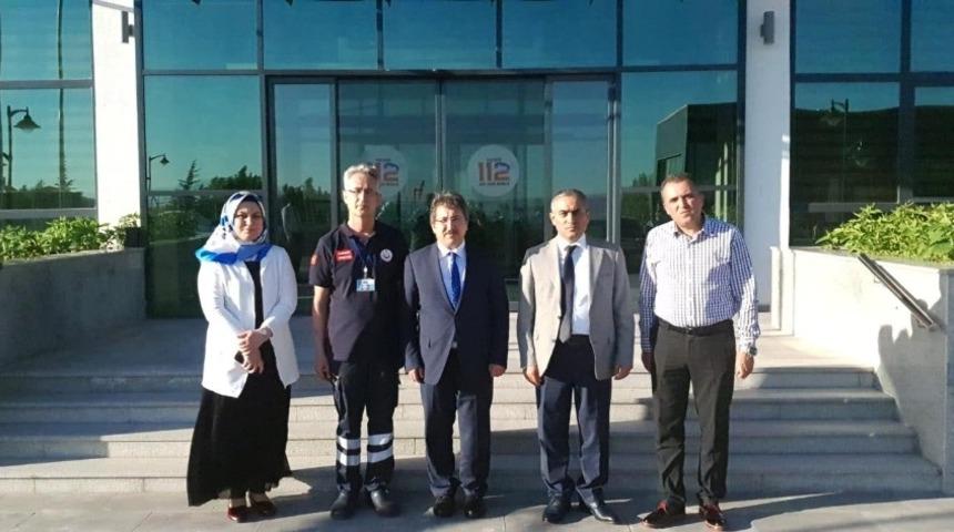 Vali Yardımcısı Güney ve İl Sağlık Müdürü Benli’den 112 Acil Çağrı Merkezine Ziyaret