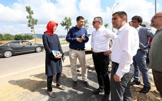 Büyükakın üst geçit çalışmasını yerinde incelede