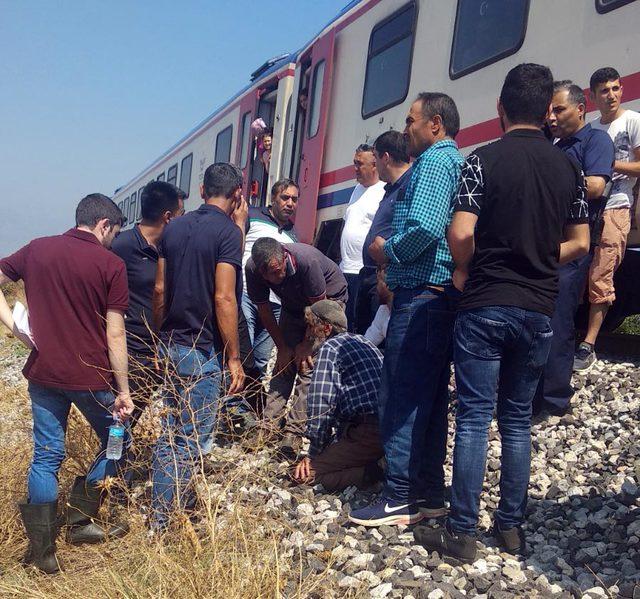 Yolcu treninin çarptığı çoban yaralandı