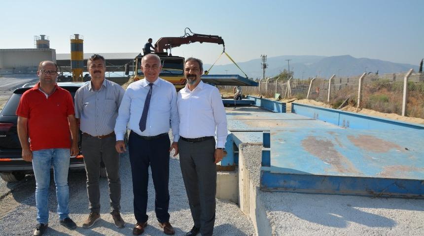 S&ouml;ke Belediyesi parke &uuml;retim tesisine kantar kuruldu