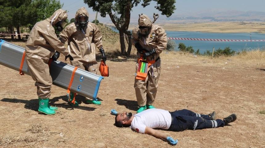Mesire alanında KBRN eğitim d&uuml;zenlendi
