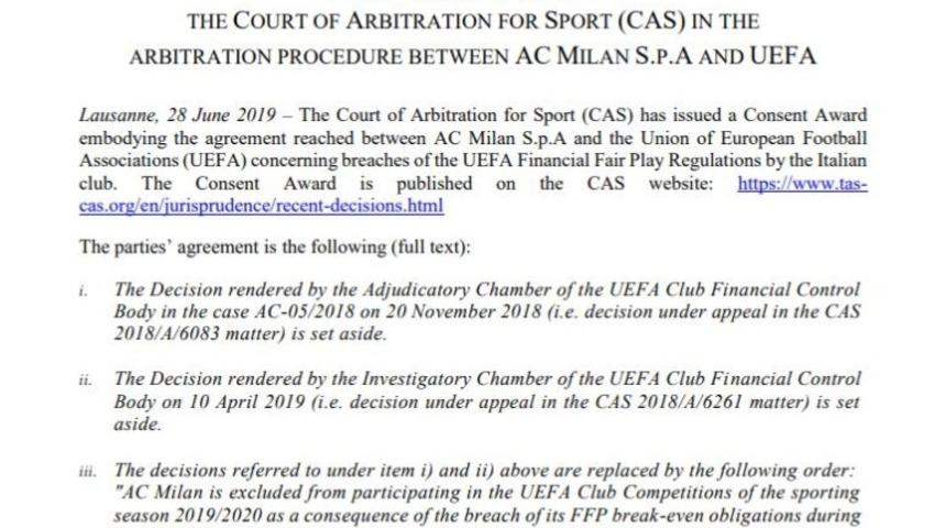 Milan, Avrupa&rsquo;dan men edildi