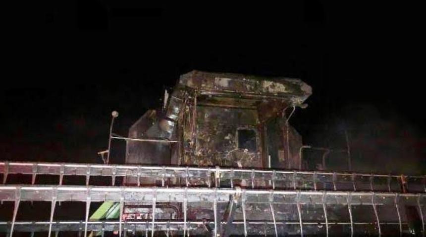 Alev alan bi&ccedil;erd&ouml;ver kullanılamaz hale geldi