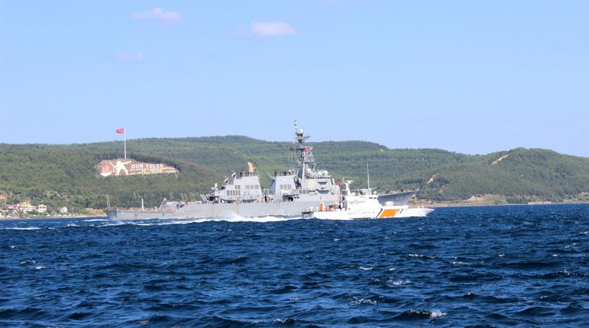 ABD savaş gemisi ‘USS Carney’ Çanakkale Boğazı’ndan geçti