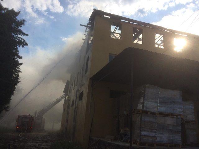 Alaşehir'de kasa ambalaj fabrikasında yangın