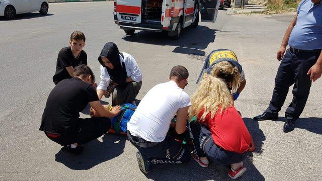 Gemlik’te motor kazası ucuz atlatıldı