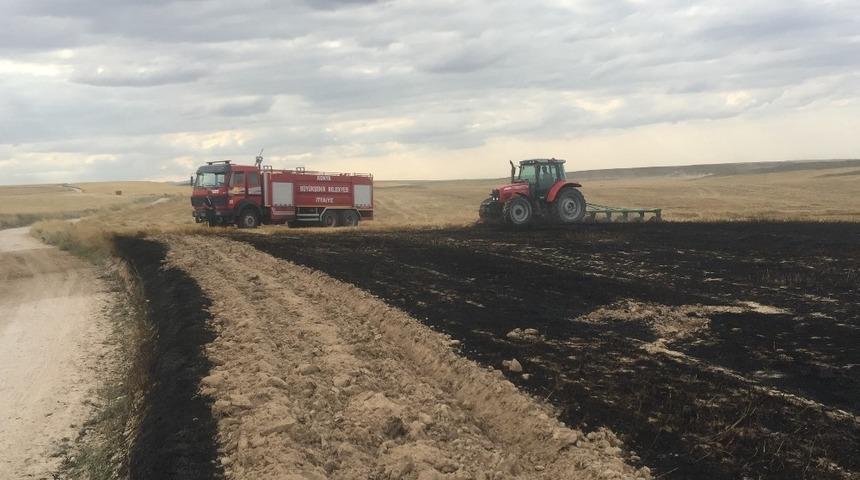 Trafoda akıma kapılan kuşlar tarlanın yanmasına sebep oldu