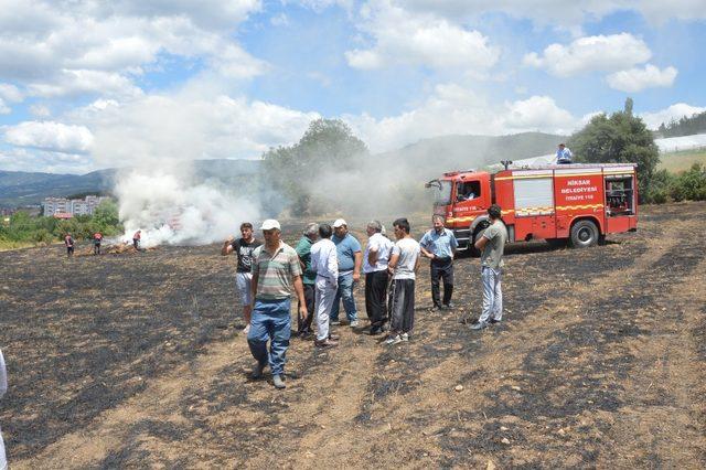 Tokat’ta buğday tarlasında korkutan yangın