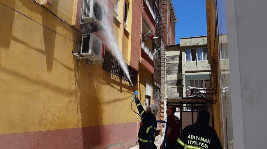 Klima motorlarında &ccedil;ıkan yangın korkuttu