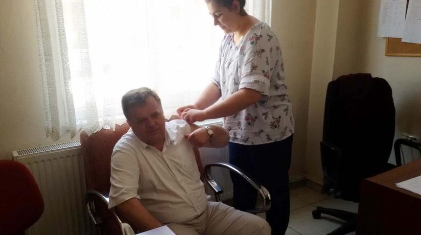 Hacı adaylarına aşı yapıldı