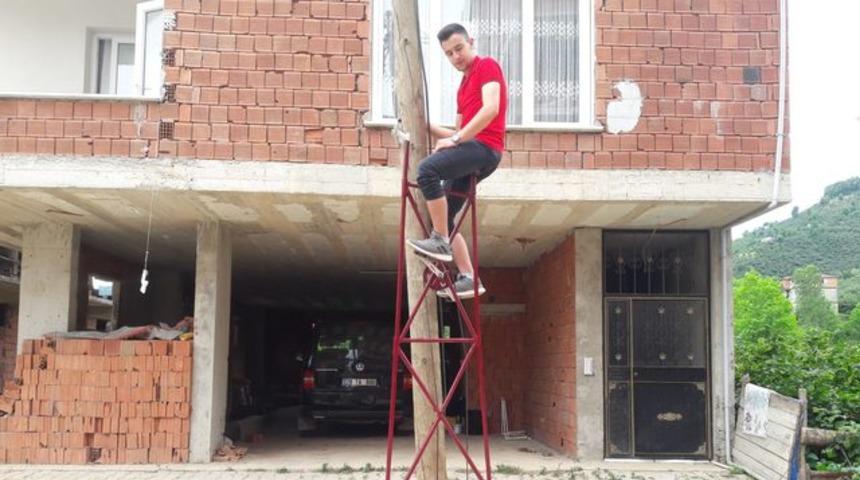 Karadenizli çıraktan şaşırtan bisiklet! Boyu tam 4 metre